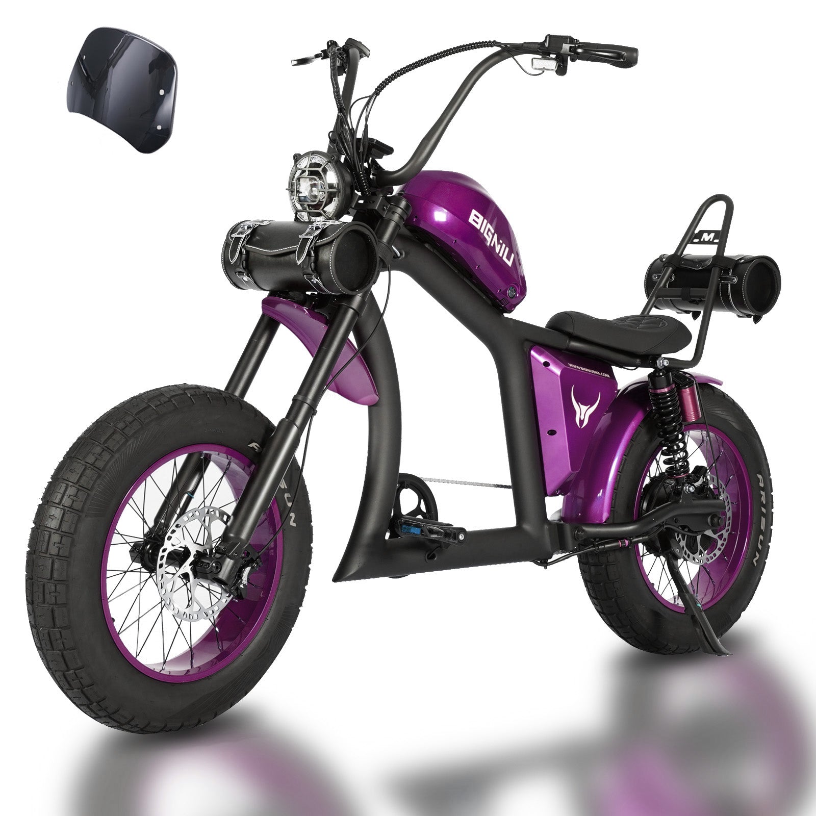 BIGNIU BG-X PRO Adult Electric Bike, 1500W Brushless Motor 52V/27Ah Range Up to 38 Miles Electric Bike Front/Rear Turn Signals Dual Suspension Electric Bike