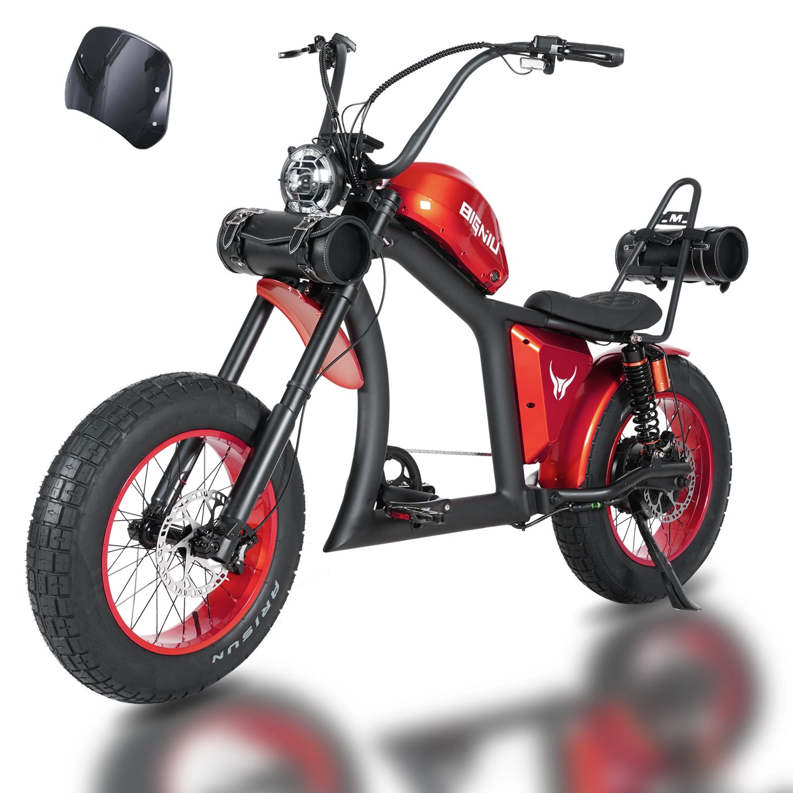 BIGNIU BG-X PRO Adult Electric Bike, 1500W Brushless Motor 52V/27Ah Range Up to 38 Miles Electric Bike Front/Rear Turn Signals Dual Suspension Electric Bike