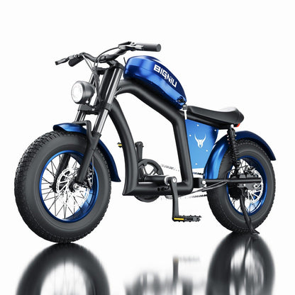BIGNIU BGX Mini Electric Bike 500W Motor, 48V 13Ah Battery, Chopper Design, 4.0x16 Fat Tires, Aluminum Frame, Perfect for Teens and Adults