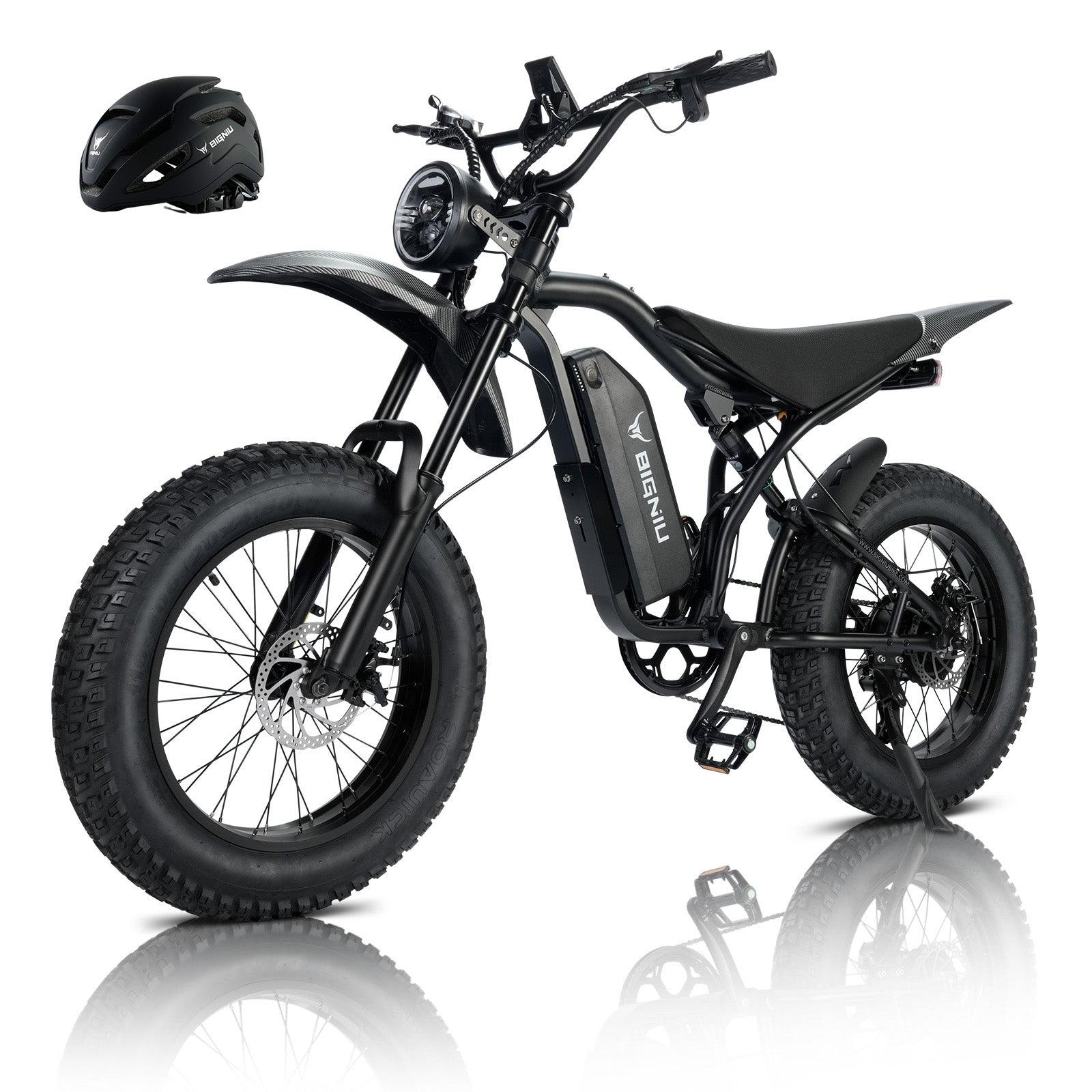 BG-S Electric Bike for Adults – 20"x4.5" Fat Tire, Peak 1200W Motor, 48V 15Ah Battery, 7-Speed, Dual Disc Brakes for Off-Road and City Riding
