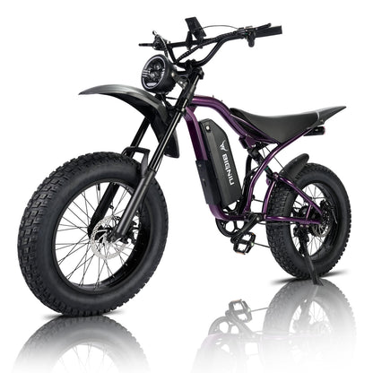 BG-S Electric Bike for Adults – 20"x4.5" Fat Tire, Peak 1200W Motor, 48V 15Ah Battery, 7-Speed, Dual Disc Brakes for Off-Road and City Riding