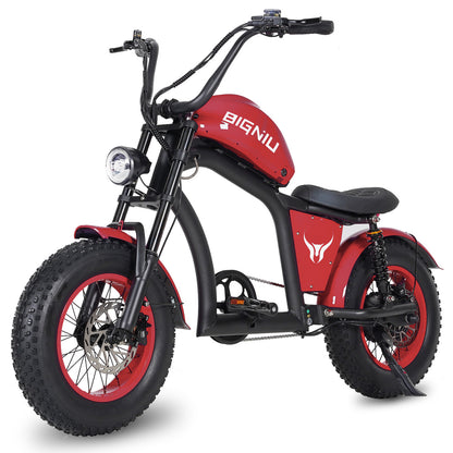 BIGNIU BGX Mini Electric Bike 500W Motor, 48V 13Ah Battery, Chopper Design, 4.0x16 Fat Tires, Aluminum Frame, Perfect for Teens and Adults