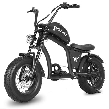 BIGNIU BGX Mini Electric Bike 500W Motor, 48V 13Ah Battery, Chopper Design, 4.0x16 Fat Tires, Aluminum Frame, Perfect for Teens and Adults