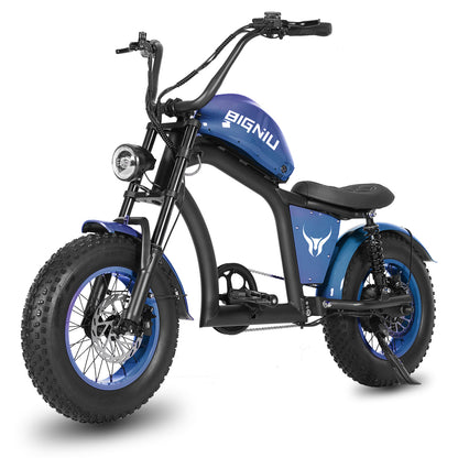 BIGNIU BGX Mini Electric Bike 500W Motor, 48V 13Ah Battery, Chopper Design, 4.0x16 Fat Tires, Aluminum Frame, Perfect for Teens and Adults
