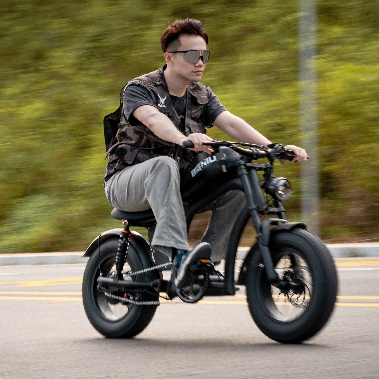 BIGNIU BGX Mini Electric Bike 500W Motor, 48V 13Ah Battery, Chopper Design, 4.0x16 Fat Tires, Aluminum Frame, Perfect for Teens and Adults