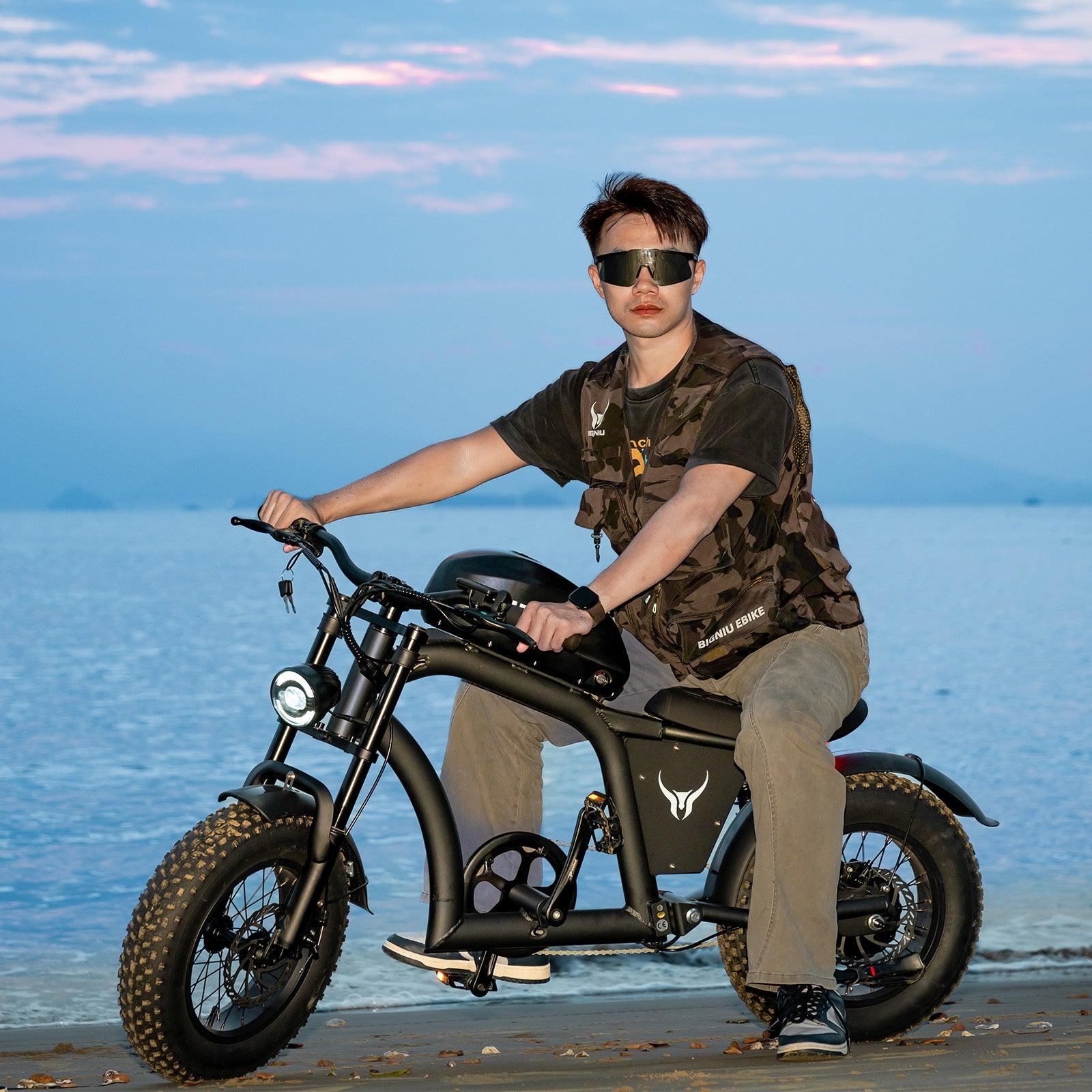 BIGNIU BGX Mini Electric Bike 500W Motor, 48V 13Ah Battery, Chopper Design, 4.0x16 Fat Tires, Aluminum Frame, Perfect for Teens and Adults