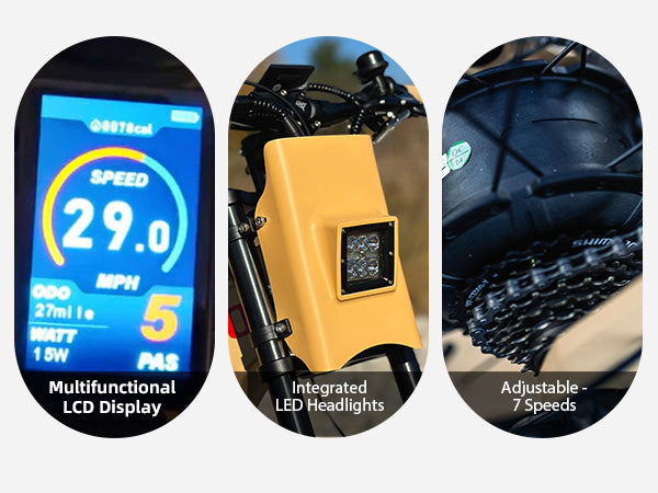 Attack 10 Electric Bike for Adults,Peak 1200W Brushless Motor Up to 68 Miles 30MPH Off Road Ebike Bike